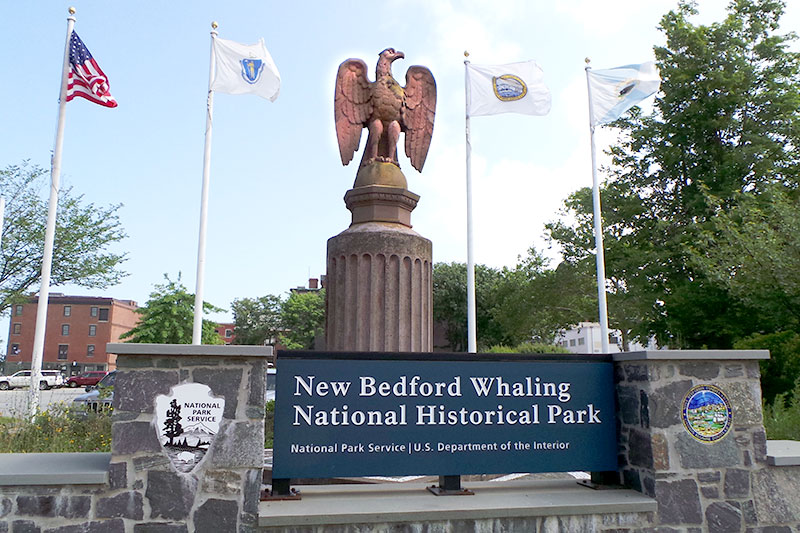 Mr. Steadfast at the Entrance to the Historical Park